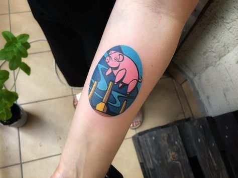 Pink Floyd Animals Tattoo, Spirit Animal Tattoo, Pink Floyd Pig, Rock Tattoos, Poland Tattoo, Pink Floyd Tattoo, Animal Tattoos For Men, Animal Tattoos For Women, Leo Tattoo Designs