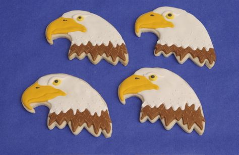 Eagle Cookies Decorated, Eagle Cookies, Patriotic Cookies, Frosted Cookies, Bird Cookies, Cookie Decoration, Cutout Cookies, Cookie Images, Cookies Ideas