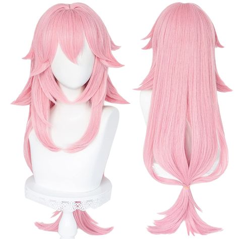 PRICES MAY VARY. 【Characters】- Wigs for Genshin Impact roles or other characters. 【Material】 - 100% imported premium fibers. Can be re-style or cut within 180°, natural appearance with healthy satin sheen, good texture and soft touch. 【Thick Enough】- Will not reveal the built-in mesh to embarrassing you. Perfect for Halloween, daily, Cosplay Costume and other themed parties. 【Free Cap Gift】- Package included a wig + a cap. The adjustment range of the wig is 1-4 inches, and the head circumference Cosplay Wigs Anime, Genshin Impact Wigs, Genshin Wigs, Genshin Impact Hairstyles, Genshin Wig, Anime Wigs Long, Genshin Hairstyles, Pink Hair Cosplay, Genshin Impact Hair