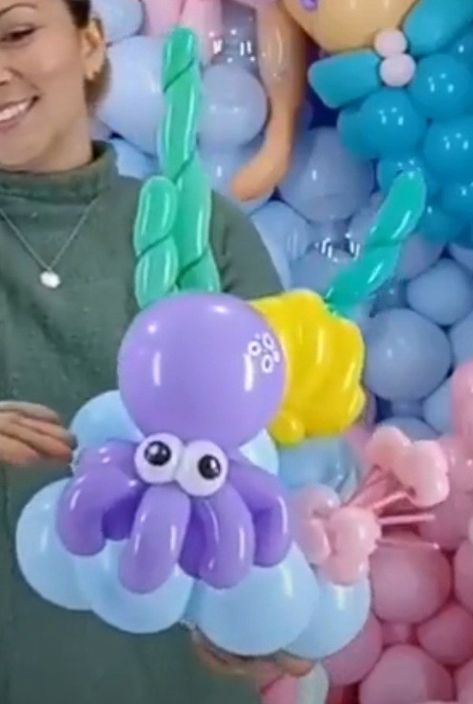 Ocean Theme Party Decorations, Bob Sponge, Mermaid Balloons, Ocean Theme Party, Balloon Modelling, Ocean Girl, Sea Birthday Party, Beach Themed Party, Sea Birthday