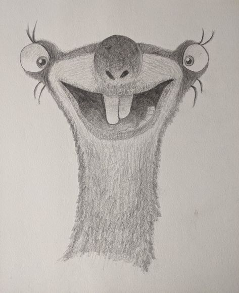 Sid from Ice Age Disney Animals Sketches, Ice Age Sketch, Ice Age Drawings, Sid From Ice Age, Sid Ice Age, Ice Age Sid, رسم كاريكاتير, Disney Drawings Sketches, Cartoon Character Tattoos