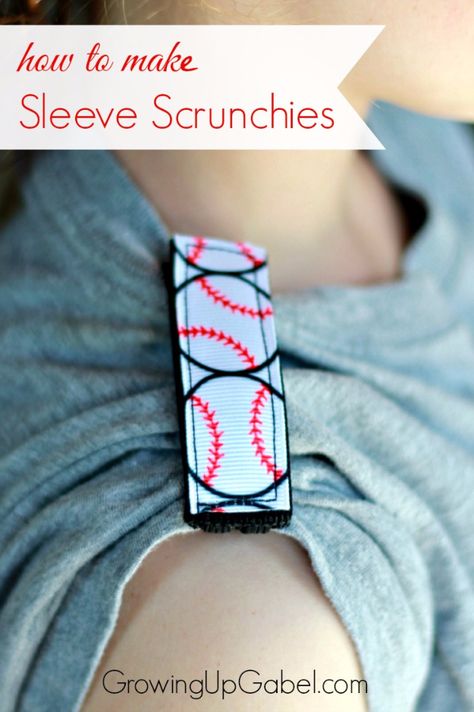 DIY Projects for the Sports Fan - Sports Themed Sleeve Scrunchies - Crafts and DIY Ideas for Men - Football, Baseball, Basketball, Soccer and Golf - Wall Art, DIY Gifts, Easy Gift Ideas, Room and Home Decor http://diyjoy.com/diy-ideas-sports-fan Softball Crafts, Baseball Crafts, Cubs Baseball, Beginner Sewing Projects Easy, Techniques Couture, Leftover Fabric, Ropa Diy, Sewing Projects For Beginners, Sewing Skills