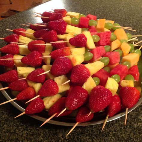 Fruit kebabs Fruit Kebab, Fruit Kebabs, Catering Ideas, Kebabs, Fruit Salad, Fresh Fruit, Appetizer Recipes, Appetizer, Salad