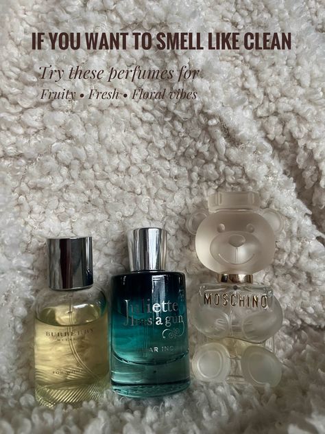 Burberry weekend juliette has a gun pear inc moschino toy 2 scent fragrance aesthetic clean girl aesthetic, clean girl room, hygiene products, hygiene tips, affordable, gourmand, scents, fresh, floral, sweet, sol de janeiro, cheirosa, lira, good girl, carolina herrera, lattafa, ysl, moschino, khamrah, burberry, pink sugar, coco cabana, yara, juliette has a gun Clean Floral Perfume, Gourmand Scents, Products Hygiene, Fragrance Aesthetic, Clean Girl Room, Moschino Toy 2, Coco Cabana, Burberry Weekend, Burberry Pink