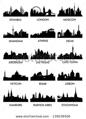 city silhouette vector3(15) by Maxger, via Shutterstock Cityscape Drawing, City Skyline Silhouette, City Skylines, Skyline Silhouette, City Silhouette, Have Inspiration, Gravure Laser, City Landscape, Cafe Design