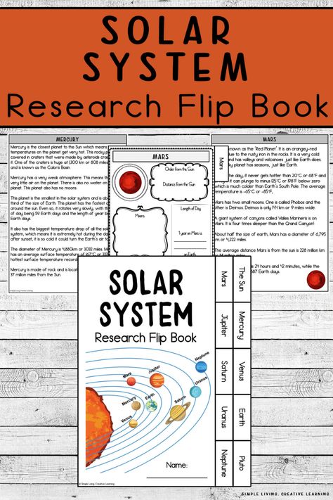 Solar System Flip Book, Solar System Unit Study, About Solar System, Solar System Lessons, Printable Solar System, Solar System Facts, Flip Book Template, Solar System Unit, Solar System Worksheets