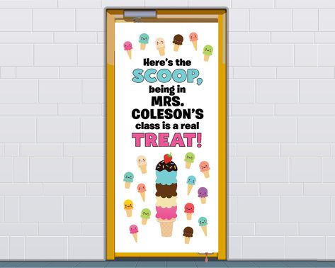 Teacher Appreciation Door, Teacher Appreciation Doors, Printable Teacher Appreciation, Teacher Appreciation Printables, Here's The Scoop, Door Decorating, Teacher Printable, School Class, Butcher Paper