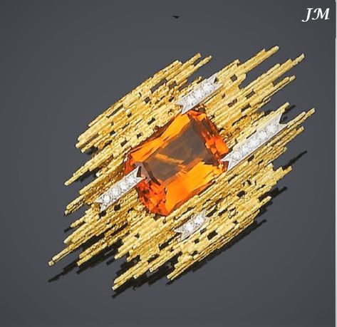 A CITRINE AND DIAMOND BROOCH,by Andrew Grima, 1968..mm Andrew Grima, Diamond Heart Pendant Necklace, Citrine Jewelry, Trendy Fashion Jewelry, Solitaire Pendant Necklace, Diamond Brooch, Heart Pendant Diamond, Jewelry Armoire, Solitaire Pendant