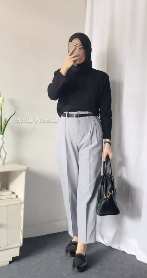 Summer Work Outfits Hijab, Hijab Outfit Work Offices, Ootd Kerja Casual, Formal Look Hijab, Ootd Office Work Hijab, Office Outfits Women Hijab, Hijab Formal Outfit, Hijab Work Outfit, Style Kantor