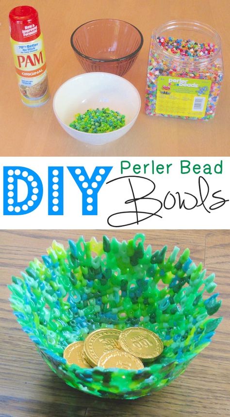 DIY Perler Bead Bowls -- 29 clever crafts for kids that parents will actually enjoy doing, too! Perler Beads Ideas, Bead Bowl, Diy Bowl, Diy Perler Beads, Crafts For Kids To Make, Fun Crafts For Kids, Perler Bead, Crafts For Teens, Easy Diy Crafts