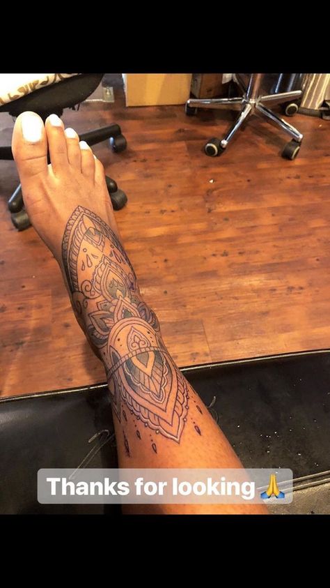 Mandela Tattoo Ankle, Full Ankle Tattoos For Women, African Mandala Tattoo, Ankle Sleeve Tattoo Women, Boho Ankle Tattoo, Ankle Shin Tattoos For Women, Ankle Cuff Tattoo For Women, Ankle Leg Tattoo For Women, Big Ankle Tattoos For Women