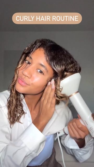 Beauty Works Hair Extensions on Instagram: "Wait for the REVEAL 😍😍 @vickynatascha defines her natural curls using the new AERIS® digital hairdryer with the 𝗱𝗶𝗳𝗳𝘂𝘀𝗲𝗿 attachment 🙌 TOP TIP: prep hair with the Blowdry Crème to protect from heat and nourish your hair ✨✨ #beautyworks #beautyworksaeris #curlyhairroutine #beautyworkshairdryer" Beauty Works Hair Extensions, Diffuser Attachment, How To Curl Hair, Curl Hair, Beauty Works, Curly Hair Routine, Natural Curls, Blow Dry, Curled Hairstyles