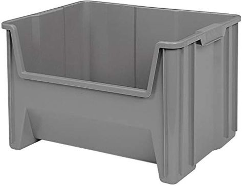 Heavy Duty Storage Bins, Organizing Shoes, Stacking Bins, Garage Exterior, Parts Storage, Storage Outdoor, Barn Storage, Stackable Storage Bins, Plastic Container Storage