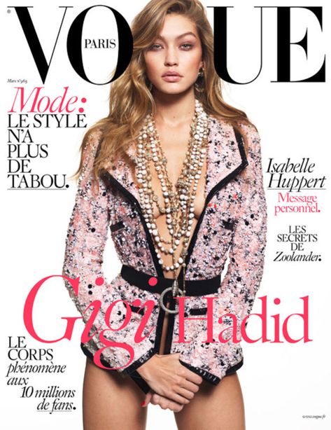 Gigi Hadid in Vogue Paris Gigi Vogue, Yolanda Foster, Mert And Marcus, Paris March, Vogue Magazine Covers, French Vogue, Magazine Vogue, Mode Chanel, Fashion Magazine Cover