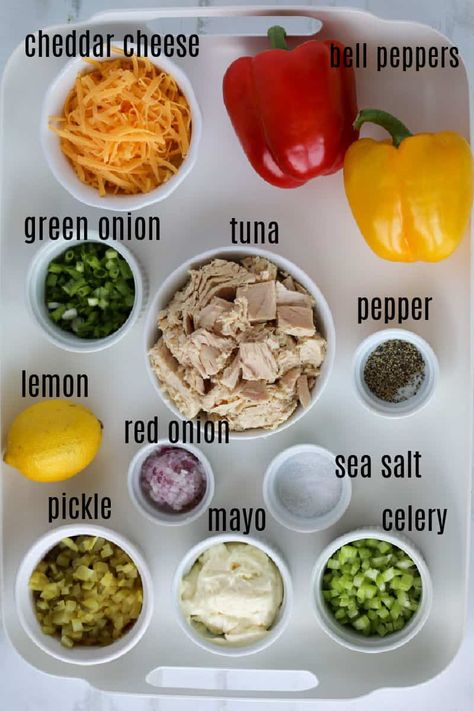 Tuna Stuffed Peppers Stuffed Bell Peppers With Tuna, Tuna Stuffed Bell Peppers, Tuna Salad With Bell Peppers, Tuna Melt Stuffed Tomatoes, Bell Pepper Tuna Melt, Tuna Stuffed Peppers, Baked Stuffed Peppers, Baked Peppers, Cheesesteak Stuffed Peppers