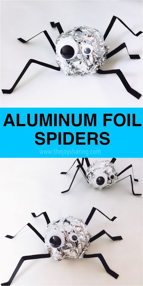 Cool and Easy Halloween Spider Craft For Kids #halloween #halloweencrafts #halloweendecorations #halloweendiy #craftsforkids #kidscrafts #fallcrafts #spider #preschoolcrafts #easydiy Spider Craft For Kids, Halloween Spider Craft, Spider Craft, Spider Crafts, Halloween Crafts For Toddlers, Easy Halloween Crafts, Aluminium Foil, Halloween Crafts For Kids, Theme Halloween