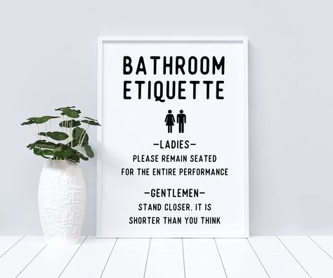 In stock. Going soon. Bathroom Etiquette Restroom Rules Printable Wall Art Abstract Prints Modern Minimalist Vintage Art (Print, A3) only at £11.99.. Bathroom Etiquette, Custom Word Art, Watercolor Quote, Ladies Room, Minimalist Vintage, Personalized Posters, Interior Wall Design, Classroom Posters, Vintage Art Prints