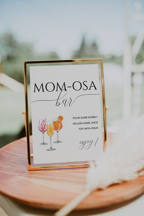 Baby Shower Bar, Mom Osa Bar Sign, Minimal Bar, Mom-osa Bar Sign, Shower Bar, Mom-osa Bar, Mimosa Bar Sign, Signs For Mom, Mimosa Bar