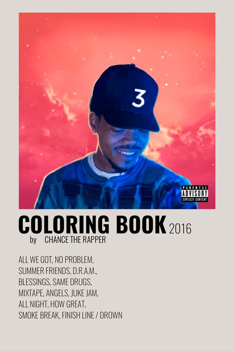 Chance The Rapper Aesthetic, Chicago Kids, Minimalistic Aesthetic, Album Cover Poster, Free Adult Coloring Pages, Chance The Rapper, Summer Friends, Book Posters, Parental Advisory Explicit Content