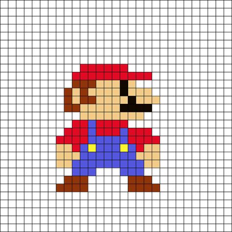 Peeler Bead Super Mario, Super Mario Brothers Perler Beads, Mario Climbing Perler, Mario Perler Bead Patterns Large, Mario Kart Cross Stitch, Photo Pattern, Kandi Patterns, Bead Sprite, Mario Bros.