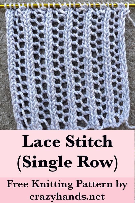 Learn how to knit a summer-style lace stitch using single row only. You can use it to make a shawl, summer top, bolero, and more. #knitstitch #knitstitchpattern #knittingstitch #knittingstitches #knittedstitch #knittingpattern #knitpattern #knitting #knit #howtoknit Easy Summer Knitting Patterns Free, Easy Lacy Knit Stitches, Lace Knit Pattern, Easy Lace Knitting Stitches, Knit Lace Stitches, Lace Knitting Patterns Free Stitches, Easy Lace Knitting Patterns, Knit Lace Pattern, Knit Stitch Patterns Free