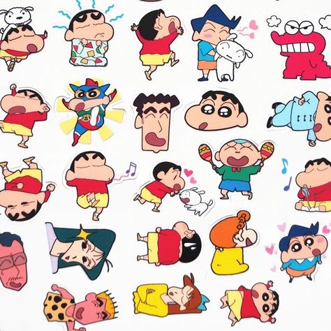 46 Pcs Crayon Shin-chan Sticker Pack Anime Stickers Decorative 998 Shin Chan Stickers, Shinchan Stickers, Birthday Cover, Journal Materials, Digital Bujo, Sinchan Wallpaper, Suitcase Stickers, Bts Sticker, Sinchan Cartoon