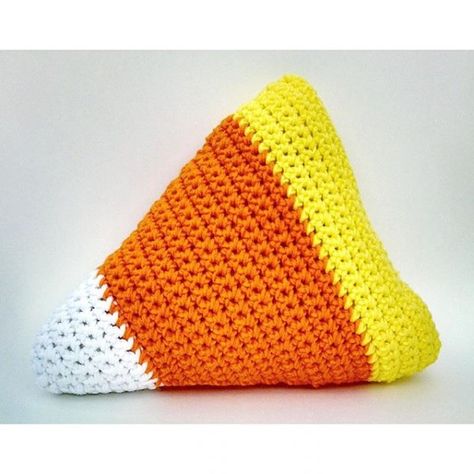 Candy Corn Crochet! 20 Examples of Candy Corn Bunting, Costumes, Creatures and More! Candy Corn Pillow Crochet Pattern, Crochet Candy Corn Pillow Free Pattern, Crochet Candy Corn Pillow, Crochet Candy Corn Pattern Free, Candy Corn Pillow, Candy Corn Crochet, Corn Crochet, Crochet Candy Corn, V Stitch Crochet