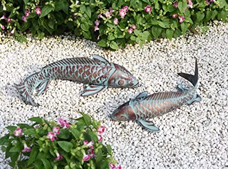 Amazon.com: Garden Sculptures & Statues, Garden Statues, Koi Fish Decor, Antique Outdoor Statue Ornament, Metal Copper Garden Art, Set of 2 Fish Sculpture for Outdoors, Patio, Yard, Lawn, Pond and Home Decoration : Patio, Lawn & Garden Asian Inspired Garden, Brick Landscape Edging, 2 Koi Fish, Brick Landscape, Outdoor Statues Sculpture, Koi Fish Decor, Pond Decorations, Copper Garden, Fish Garden