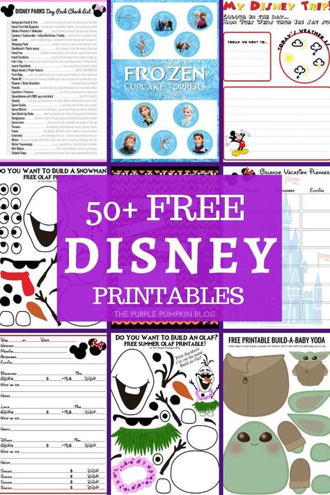 You want Free Disney Printables? I got 20... but who cares? No big deal, you want more?! I've actually got 50+ Disney themed printables for you to download and print at home for free! There are lots of awesome Disney printables for parties, Disney vacations, holidays and crafts! If you love Disney as much as I do, then you are going to love these free printables! #FreeDisneyPrintables #ThePurplePumpkinBlog #DisneyPrintables #FreePrintables #WaltDisneyWorldPrintables Disney Dice Game, Disney Party Printables Free, Disney Class Activities, Disney Crafts Printables, Disney Classroom Theme Preschool Free Printables, Disney Activities For Preschoolers Lesson Plans, Disney School Party, Disney Themed Worksheets, Disney Literacy Activities Preschool