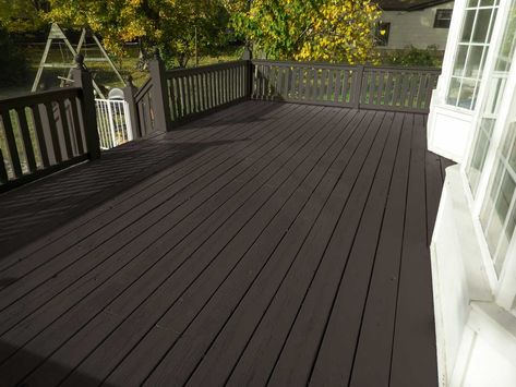 Painting Composite Decking, Sherwin Williams Deck Stain, Grey Deck Paint, Grey Deck, Deck Stain Colors, Castle Exterior, Exterior Wood Stain, Fence Stain, Deck Colors