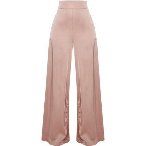 Ida Blush Satin Palazzo Trouser - Trousers - PrettylittleThing |... ($1.45) ❤ liked on Polyvore featuring pants, palazzo trousers, satin trousers, pink palazzo pants, palazzo pants and pink pants Pink Satin Pants, Pants Satin, Bell Bottom Trousers, Trouser Outfit, Pink Trousers, Palazzo Trousers, Satin Trousers, Fun Pants, Satin Pants