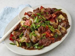 Mongolian Beef Recipe | Jet Tila | Food Network Skirt Steak Stir Fry, Jet Tila, Mongolian Beef Recipe, Steak Stir Fry, Mongolian Beef Recipes, Mongolian Beef, Chocolate Banana Bread, Beef Recipe, Skirt Steak