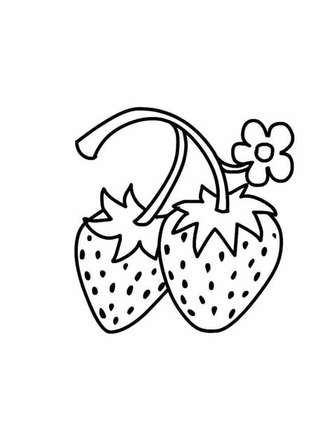 Vegetables Coloring Pages, Fruit Doodle, Strawberry Drawing, Vegetable Coloring Pages, Strawberry Tattoo, Strawberry Color, Fruit Coloring Pages, Hello Kitty Beach, Kids Valentines