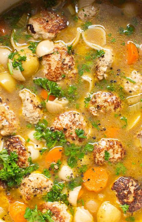 Meatball Soup Healthy, Best Turkey Meatballs, Mini Turkey Meatballs, Homemade Turkey Meatballs, Easy Turkey Meatballs, Chicken Meatball Soup, Turkey Meatball Soup, Turkey Meatballs Healthy, Ground Turkey Meatballs