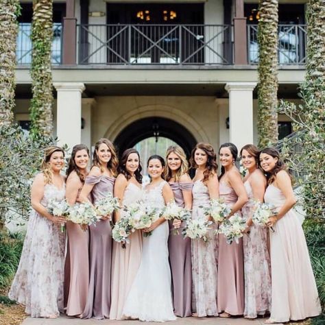 light lavender lilac print mauve purple blush floral mix and match bridal party bridesmaid maid of honor Purple Wedding Dress Bridesmaid, Mauve Bridesmaid Dresses, Mauve Bridesmaid, Mauve Bridesmaid Dress, Jenny Yoo Collection, Lavender Bridesmaid, Purple Blush, Floral Bridesmaid Dresses, Purple Bridesmaids