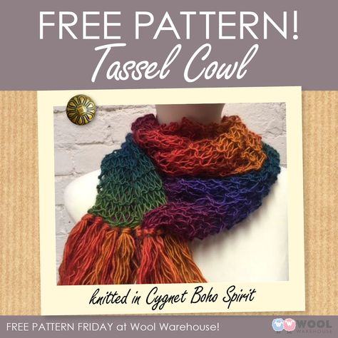 We think this beautiful knitted cowl in Cygnet Boho Spirit may just be the perfect autumn accessory! Knitted Cowl, Variegated Yarn, Knitting Supplies, Fall Accessories, Free Knitting, Knitting Needles, Free Patterns, Knitted Scarf, Free Pattern