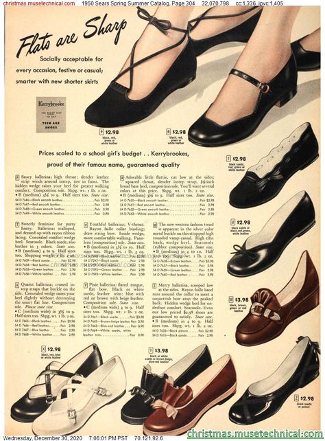 1950 Sears Spring Summer Catalog, Page 304 - Christmas Catalogs & Holiday Wishbooks 1950s Fashion Trends, 1940s Women, Century Shoes, 1950’s Style, Easter Fashion, Concept Clothing, Fashion 1950s, Christmas Catalogs, Vintage Inspired Outfits