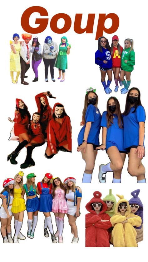 Group Teacher Costume Ideas, Disney Character Spirit Week, Character Day Spirit Week, 4 Person Halloween Costumes, Fun Halloween Outfits, Bff Halloween Costumes, Dreamworks Movies, Group Ideas, Four People