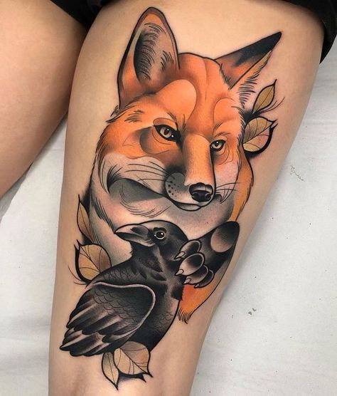 New School Tattoos, 42 Tattoo, Fox Tattoo Design, Neo Tattoo, Tattoo Magazine, Fox Tattoo, New School Tattoo, Japanese Tattoo Art, Tattoo Designs And Meanings