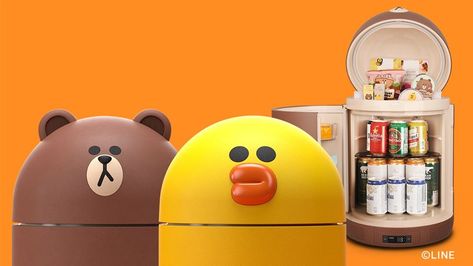 Keep Your Drinks Cold in This Adorable Line Friends Mini Fridge Fridge Design, Cute Furniture, Kids Room Furniture, Mini Fridges, Dreamy Room, Kawaii Room, Teen Bedroom Decor, Cute House, Room Makeover Bedroom