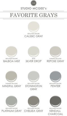 Interior Paint Color Ideas - Home Bunch Interior Design Ideas Mcgee Paint Colors, Studio Mcgee Paint, Studio Mcgee Paint Colors, Studio Mcgee Bathroom, Best Neutral Paint Colors, Trim Paint Color, Gray Paint Colors, Benjamin Moore Gray, Paint Color Ideas