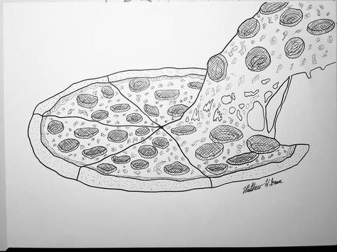 Hooray for Pizza Day!  Have a slice buddy!   #slice #inktober #inktober2018 #ink #pencil #draw #drawing #art #illustration #pizza #pizzapie #pepperoni #cheese #crust #theaquabats #aquabats #pizzaday instagram.com/p/Bpmfj7hlbrF/ Pizza Sketch, Super Drawing, Pizza Drawing, Fall Leaves Nail Art, Ideas For Drawing, Pizza Ideas, Flower Backdrop Wedding, Female Face Drawing, Cheese Crust