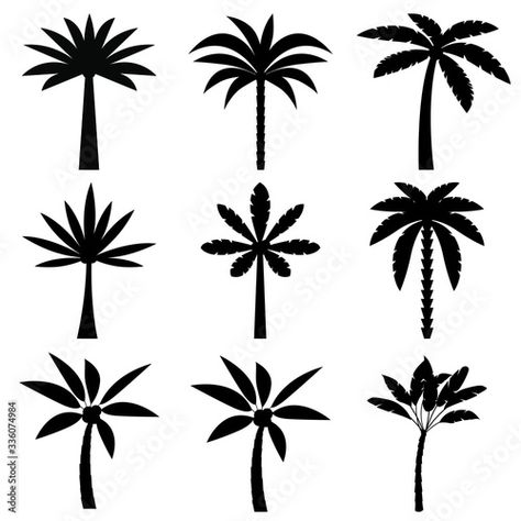 Stock Image: palm tree icon vector set. beach illustration sign collection. botanical symbol. aloha logo. Palm Tree Icon, Tree Symbol, Tree Icon, Beach Illustration, Vector Icons, Palm Tree, Palm Trees, Hibiscus, Stock Vector