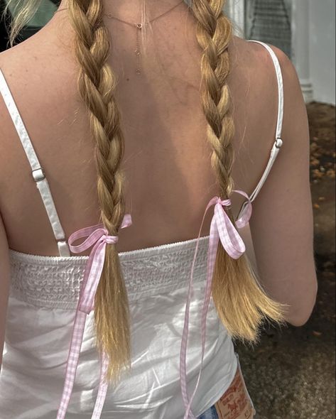 Braids Blonde, Girl With Pigtails, Tail Braids, Messy Braids, Plaits Hairstyles, Blonde Braids, Pigtail Braids, Two Braids, Girls Braids