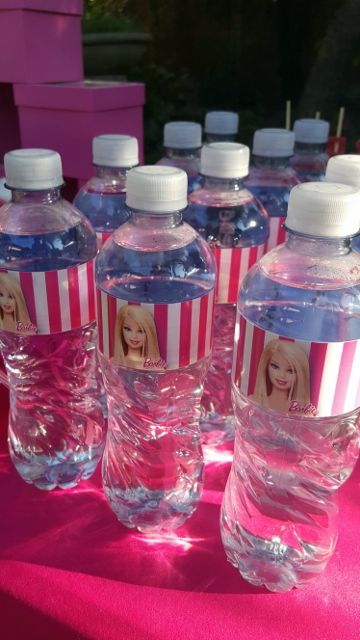 Barbie Water Bottle, Girls Barbie Birthday Party, Barbie Merch, Barbie Pageant, Diy Water Bottle, Barbie Birthday Party, Barbie Cake, Barbie Birthday, Barbie Party