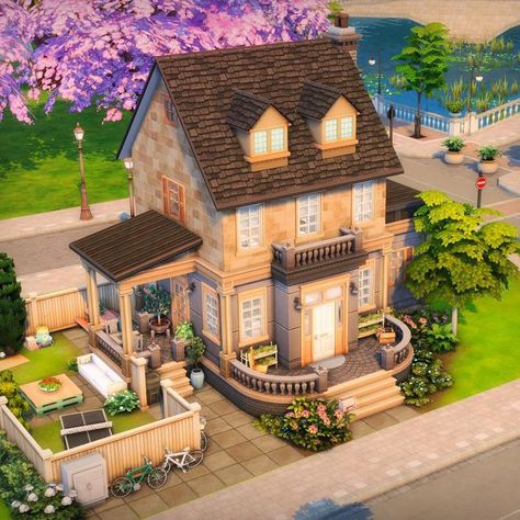 Student Housing Sims 4, Sims 4 European House, Sims 4 Townhouse Build, Sims 4 Student Housing, Sims 4 Student House, Townhouse Sims 4, Sims 4 Layout, The Sims 4 Building Ideas, Sims 4 Townhouse