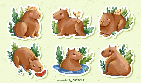 Mobile App Icon, Powerpoint Design Templates, Stickers Set, Australian Animals, Watercolor Drawing, Beauty Tattoos, Powerpoint Design, Cute Illustration, Sticker Set