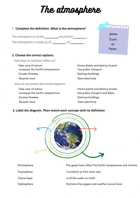 Layers Of The Atmosphere, Layers Of Atmosphere, Integer Operations, Times Tables, Save Electricity, Seventh Grade, Educational Worksheets, Worksheet Template, Home Learning