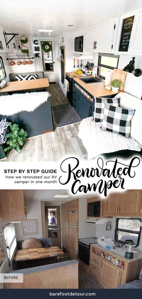 Camper Remodel On A Budget, How To Remodel A Camper, Motorhome Remodel, Glamper Camper, Rv Interior Remodel, Camper Trailer Remodel, Vintage Camper Remodel, Rv Renovation, Diy Camper Remodel