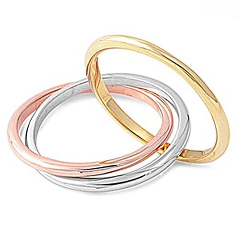 Sterling Silver Womens 3 Tone Rolling Ring Wholesale 925 Band 2mm Size 7 RNG209787 *** Find out more about the great product at the image link. Silver Infinity Ring, Promise Rings Simple, Rolling Ring, Funky Rings, Choose Your Style, Promise Rings For Her, Fancy Diamonds, Set Ring, Gold Necklace Layered